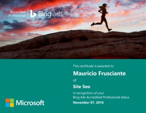 Bing Ads Certification-Mauricio Frusciante-Miami-Aventura-2016