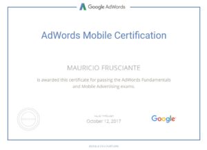 Google Adwords Mobile Certification-Mauricio Frusciante-Miami-Florida