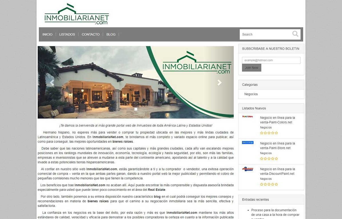 Ecommerce Website-Inmobiliarianet-Miami-Fl