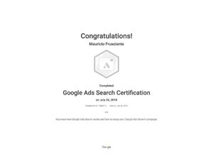 Google Adwords Search Certification-Mauricio Frusciante-Miami-Aventura-2018