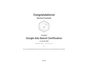 Google Adwords Search Certification-Mauricio Frusciante-Miami-Aventura-2018