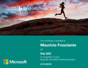 Bing Ads Certification-Mauricio Frusciante-Miami-Fort Lauderdale-Florida