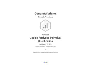 Google Analytics Individual Qualification-Mauricio Frusciante-2019