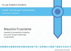 Google Tag Manager Fundamentals Certification-Mauricio Frusciante