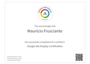 Google Adwords-Display Certification-Mauricio Frusciante-Aventura-Florida-2025
